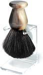Edwin Jagger Synthetic Fibre Shaving Brush and Drip Stand - Imitation Light Horn, Medium