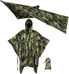 onewind Camo Rain Poncho with Hooded for Army, Versatile Survival Shelter Military Camping Rain Jacket Waterproof Rain Coat Breathable Lightweight Rain Gear for Men Hunting, Camouflage