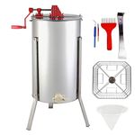 HayWHNKN Manual Honey Extractor Separator Honeycomb Spinner Crank with Stainless Steel Drum for Beekeeping Extraction Apiary Centrifuge Equipment (4 Frame)