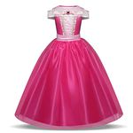 Aurora Dress Up Princess Costumes for Girls - Deluxe Fancy Dress Princess Party, Birthday and Halloween Kids & Toddlers Age 5-6 Years