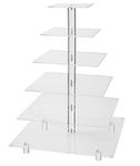 Large 6 Tier With Base : Jusalpha Large 6 Tier Wedding Party Square Cupcake Stand-Cake Stand-Cupcake Tower-Dessert Display Stand (Large 6 Tier With Base)