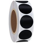 Hylabelest Color Coding Dot Labels 1 Inch Round Natural Paper Black Stickers Adhesive Label 1,000 Per Roll (Black)