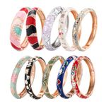 UJOY Women's Multi Designs Enamel Bracelet Set