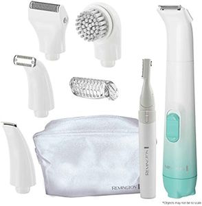 Remington Smooth & Silky Body & Bikini Kit, Cordless bikini trimmer and shaver for women, Waterproof for grooming in the shower, White/Green