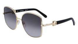 SALVATORE FERRAGAMO Women's Casual Sunglasses, Gold/Grey Gradient, 58/18/140