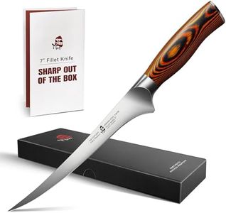 TUO Fillet Knife for Meat and Fish, 7 Inch Sharp Fish Knife in High Carbon Steel, Flexible Blade for Filleting, Poultry Cutting - Fiery Phoenix Series