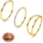 BodyBonita 18G Gold Nose Rings Hoop