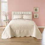 BrylaneHome Lily Damask Embossed Bedspread - Twin, White