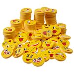 THE TWIDDLERS - 100 Funny Face Rubber Erasers, Novelty Emoji Stationery for Kids & School - Multipack Party Bag Fillers