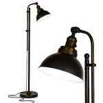 Brightech Dylan Industrial Floor Lamp for Living Rooms & Offices, Bright LED Floor Lamp – Charming Farmhouse Floor Lamp, Adjustable Head Standing Lamp for Bedroom Reading, Stunning Living Room Decor