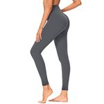 GAYHAY High Waisted Leggings for Women - Soft Slim Tummy Control - Compression Pants for Running Cycling Yoga Workout, 1-grey(full Length), Small-Medium