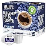 Maud's Blueberry Flavored Coffee Pods, 24 ct | Blueberry Fields Forever Flavor | 100% Arabica Medium Roast Coffee | Solar Energy Produced Recyclable Pods Compatible with Keurig K Cups Maker