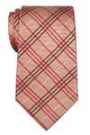 Retreez Tartan Check Styles Woven Microfiber Men's Tie Necktie - Orange