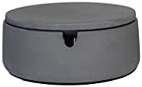 anaan ‘BO’ Cenicero con Tapa Hormigon Concreto Prueba de Viento para Cigarrillos Mesa y Exterior pequeño redondo Geométrico Diseño Ø 9 cm x 5 cm