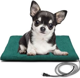 PETNF Outdoor Heated Pet Bed with Waterproof Cover,Pet Heating Pads for Dog,Soft Electric Blanket Auto Temperature Control,Heating Mat for Dog House Cabin Cot Doorway,Rescue Cats,Green