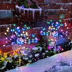 Anordsem Solar Firework Lights Outdoor: Christmas Decorations Fairy Light Waterproof for Outside - Solar Powered Fireworks LED Lamp for Garden Patio Yard Party Pathway Lawn Decorativ