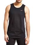 Nike Mens Vest Swoosh Sleeveless Tank Top Cotton Black Navy S M L XL New 823645 010 451 (L, Black)