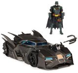 DC Comics, Crusader Batmobile Playset with Exclusive 10-cm Batman Figure, 3 Super-Villain Paper Figures, Kids’ Toys for Boys and Girls Aged 4+