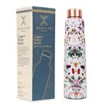 MERCAPE® Copper Water Bottle - Multi Colored Ample Design, Leak Proof, Joint Less (900ml) for Ayurveda & Yoga