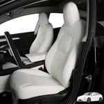 CZCGYDY Seat Covers Custom Fit for Tesla Model Y 2023 2022 2021 2020,Car Seat Cover for Tesla Model Y,Airbag Compatible,Full Surround,Breathable Leather,Easy to Clean(White)