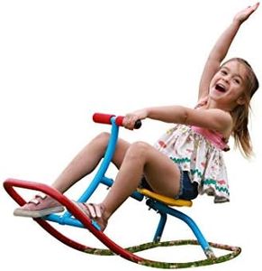 Kids Rocking Horse Rocking Chair Seesaw: Safe Home Playground Backyard Equipment, Rocker Single Teeter Totter for Youth Junior Kids