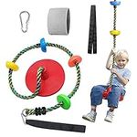 Fentin Tree Swing Sets for Backyard Red Rope Disc Swing Saucer 6 7 8 9 Year Old Boys Girls Birthday Games for Kids Outdoor Indoor Swing Set Accessories(RS-Red-CA)…