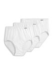 Jockey Women's Underwear Plus Size Elance Brief - 3 Pack, White, 8