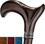 Asterom Walking Cane - Handmade Ergonomic, Canes for Men - Wooden Walking Cane, Walking Sticks for Seniors, Unique, Wood Canes (Walnut, 36 Inch)