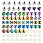 GraceAngie 20Pairs 14mm Glass Safety Craft Eyes Owl Snake Lizard Eyes with Washers for Amigurumis Plush Animals Crochet Bears Dolls Making