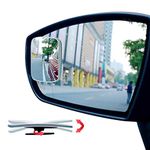 Ampper Rectangular Blind Spot Mirror, HD Glass Frameless Stick on Adjustabe Convex Wide Angle Rear View Blind Spot Car Mirror for Car Blind Spot, Pack of 2