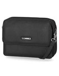 Mundi On The Move RFID Leather Crossbody Wallet For Women With Phone Pocket, Black Ii, One Size