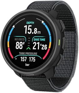 SUUNTO Nautic S Wrist Dive Computer, AMOLED Display, Air & Nitrox Support, Sidemount Compatible, 80 m Depth Rating, Freedive Mode, 60 hrs Dive Time, 100 m Water Resistant