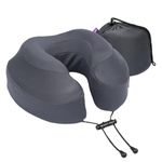 Cabeau Evolution Plus Travel Neck Pillow - Memory Foam Neck Support - Comfort On-The-Go for Airplane, Train, and Car - Slate