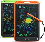 2 Pack LCD Writing Tablet Kids 10 Inch, Doodle Board Toddler Toys, Erasable Drawing Tablet, Etch Sketch Doodle Pad, Learning Toys for 3 4 5 6 7 8 Year Old Girls Boys, Birthdays Gift, Green/Orange