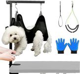 Breeze Touch Dog Grooming Table Arm - 35” Dog Grooming Stand with Clamp and Post, Loop Noose, No Sit Haunch Holder Grooming Restraint for Small & Medium Dogs