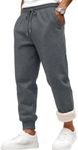 EFAN Mens Fleece Lined Sweatpants Sherpa Thermal Winter Joggers Darkgrey M