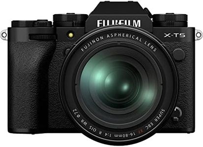 Fujifilm X-T5 40MP APS-C X-Trans Sensor|Pixel Shift|IBIS System|Ultra high Resolution mirrorless Camera|6k 30p|1/180000 Shutter Speed|Quick Lever for Photo/Video with XF 16-80mm f/1:4 Lens -Black