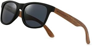 WOODONLY Retro Wood Polarized Sunglasses - UV400 Protection Square Wooden Sunglasses for Men and Women Perfect Gifts (walnut + grey)