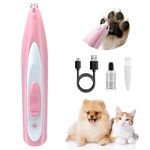 Dog Paw Trimmer for Grooming Rechargeable Cordless Paw Trimmer for Dogs Low Noise Cordless Pet Shaver for Grooming Hair of Small Areas Around Pet's Paws Eyes Ears Rump (Pink)