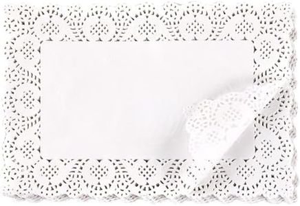 Juvale Rectangular Paper Lace Doilies (200-Pack), White, 11.7 x 7.3 Inches