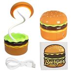 ARTLABEL Hamburger Shape LED Table Lamp for Kids, Rechargeable Desk Light with Attached Sharpener, Best Birthday Return Gift for Students, Boys & Girls (Hamburger)