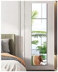 Sqinor Long Wall Mirror Full Length Mirrors Self Adhesive Mirror Tiles Glass 30x30 Stick On Mirrors for Bedroom, Living Room, Wardrobe Doors, Walls