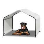 YAZ&OUZ Dog House Outdoor Large Breed, Dog Shade For Outside, 4'x4'x3' Outdoor Dog House Weatherproof & Snowproof with Sturdy Steel Frame & Ground Nails for Dog Tent Outdoor, Chicken House, Duck House