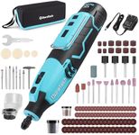 DURATECH Cordless Rotary Tool Kit, 12V Rotary Tool with 2.0Ah Rechargeable Battery, 5000-35000RPM 7 Variable Speed, 118PCS Accessories for Sanding, Polishing, Carving, Cutting, Drilling and DIY Crafts