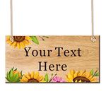 Personalised Garden Signs and Plaques for Outside Garden Signs Wooden Signs Welcome Sign Door Hanging Wall Sign Yard Signs House Plaque Home Decor Christmas Gardening Gifts with Any Text(Design 2)