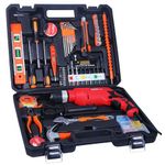 IBELL Professional Tool Kit with Impact Drill TD13-100, 650W, Copper Armature, Chuck 13mm Keyless Auto, 115 Home Essential Tools/Accessories