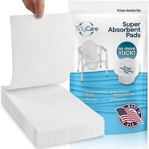 Bedside Commode Absorbent Pads for Portable Toilet Chair Bucket and Bedpan | Value Pack of XX Disposable Commode Pads for Adults in Medical Care | Universal Fit