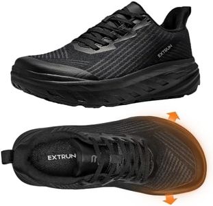 Extrun Men's Orthopedic Diabetic Wide Sneakers: Breathable Plantar Fasciitis Orthotic Arch Support Casual Sneakers, Orthotic Swollen Feet Work Tennis Road Running Walking Shoes Black Size 11.5