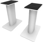 Kanto SP9W Rising Desktop Speaker Stands for Small/Medium Bookshelf Speakers & Compact/Mid-Size 2”-4” Studio Monitors | 8.3" Tall | Rotating Top Plate | Hidden Cables | ¼”-20 Mounting | White | Pair