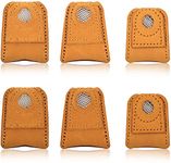 AIEX 6pcs Sewing Thimble Finger Leather Protector Coin Thimble Pad for Craft Sewing Quilting Knitting Pin Needles DIY, 3 Sizes